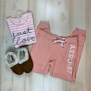 Aeropostale Pink Jogger Sweatpants